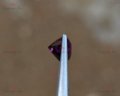 Saphir violet en forme de cœur de 3,17 carats, pierre précieuse naturelle non chauffée et non traitée du Sri Lanka, saphir bicolore violet et bleu