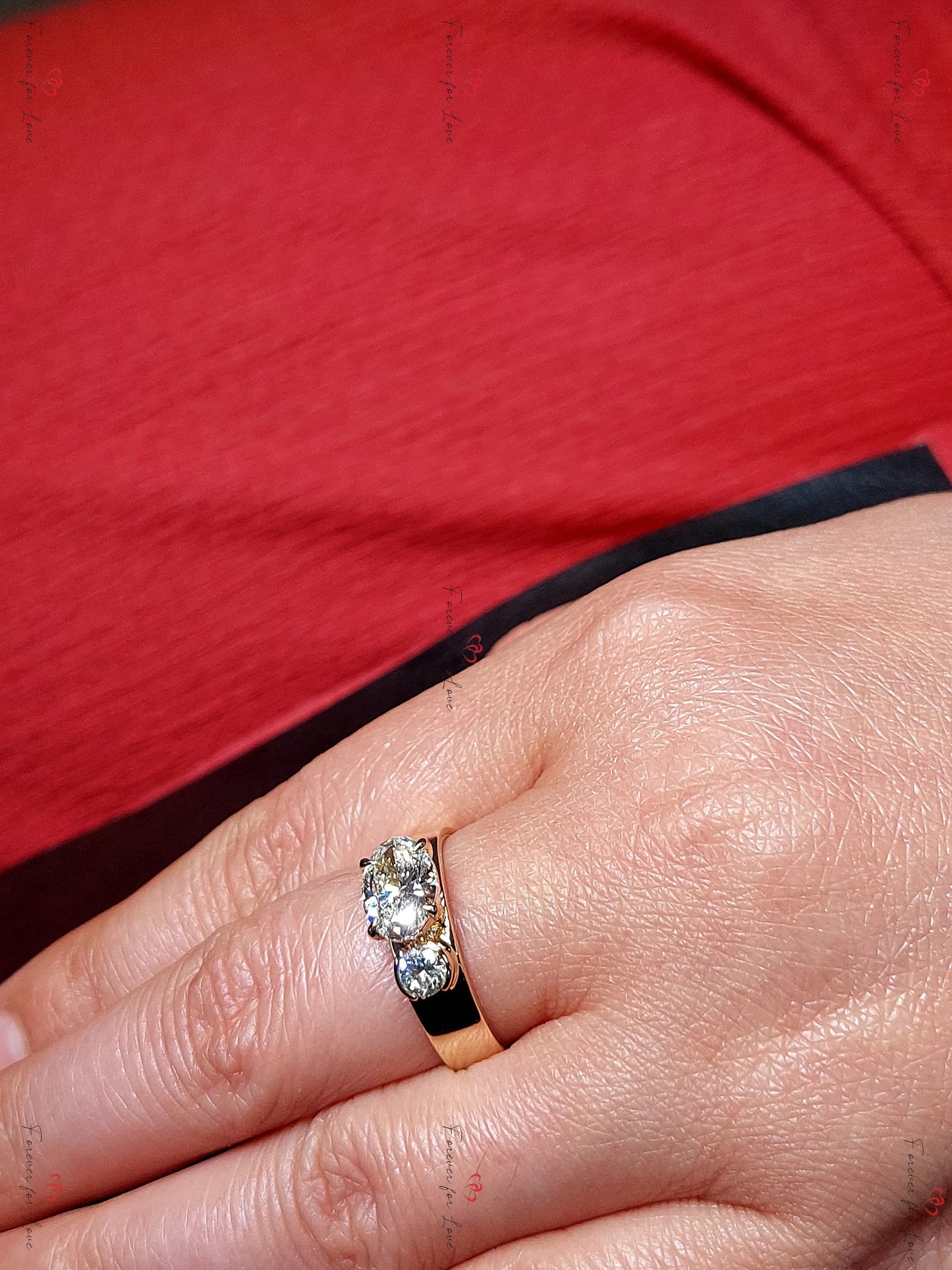2 Ct IGI Certified Oval Lab Diamond Solitaire Chunky Band Ring Oval cut 1Ct Moissanite Brilliant Cut engagement ring in 935 Argentium Silver — custom handcrafted by Forever For Love