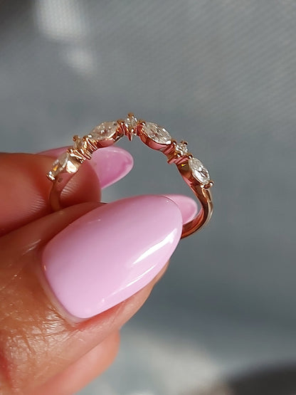 Marquise Moissanite Stacking Ring