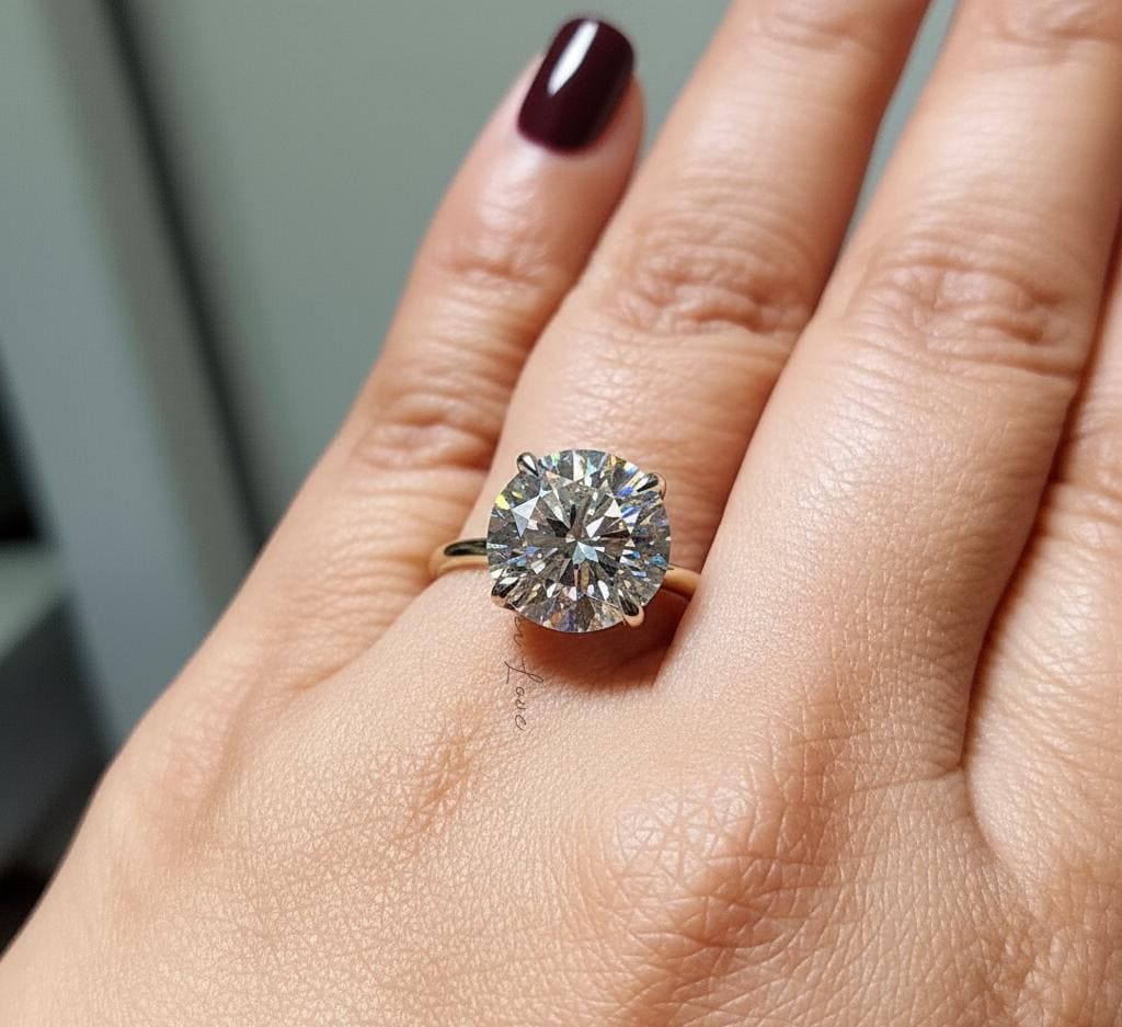 Round Lab Diamond Solitaire Engagement Ring