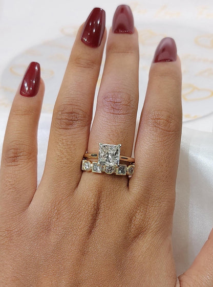 5 Ct IGI Certified Princess Lab Diamond Wedding Band