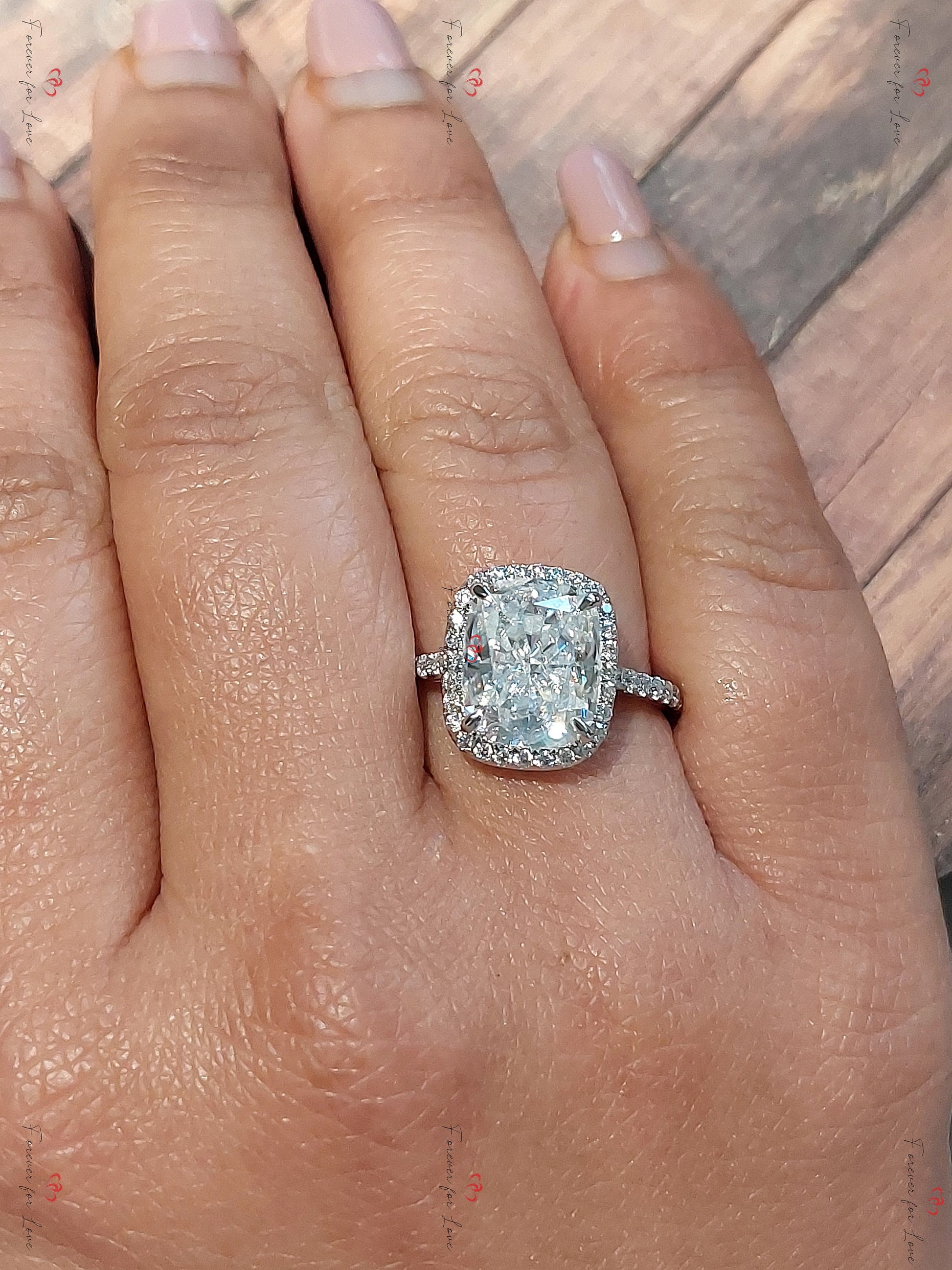 Radiant Diamond, Moissanite Solitaire Engagement Ring