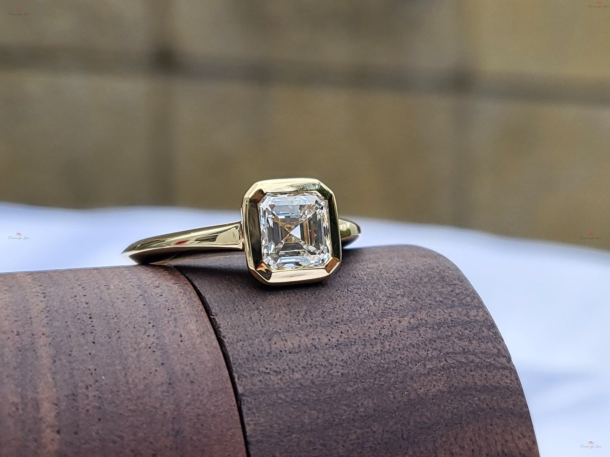 1 Ct GIA Certified Asscher Natural Diamond Solitaire Engagement Ring