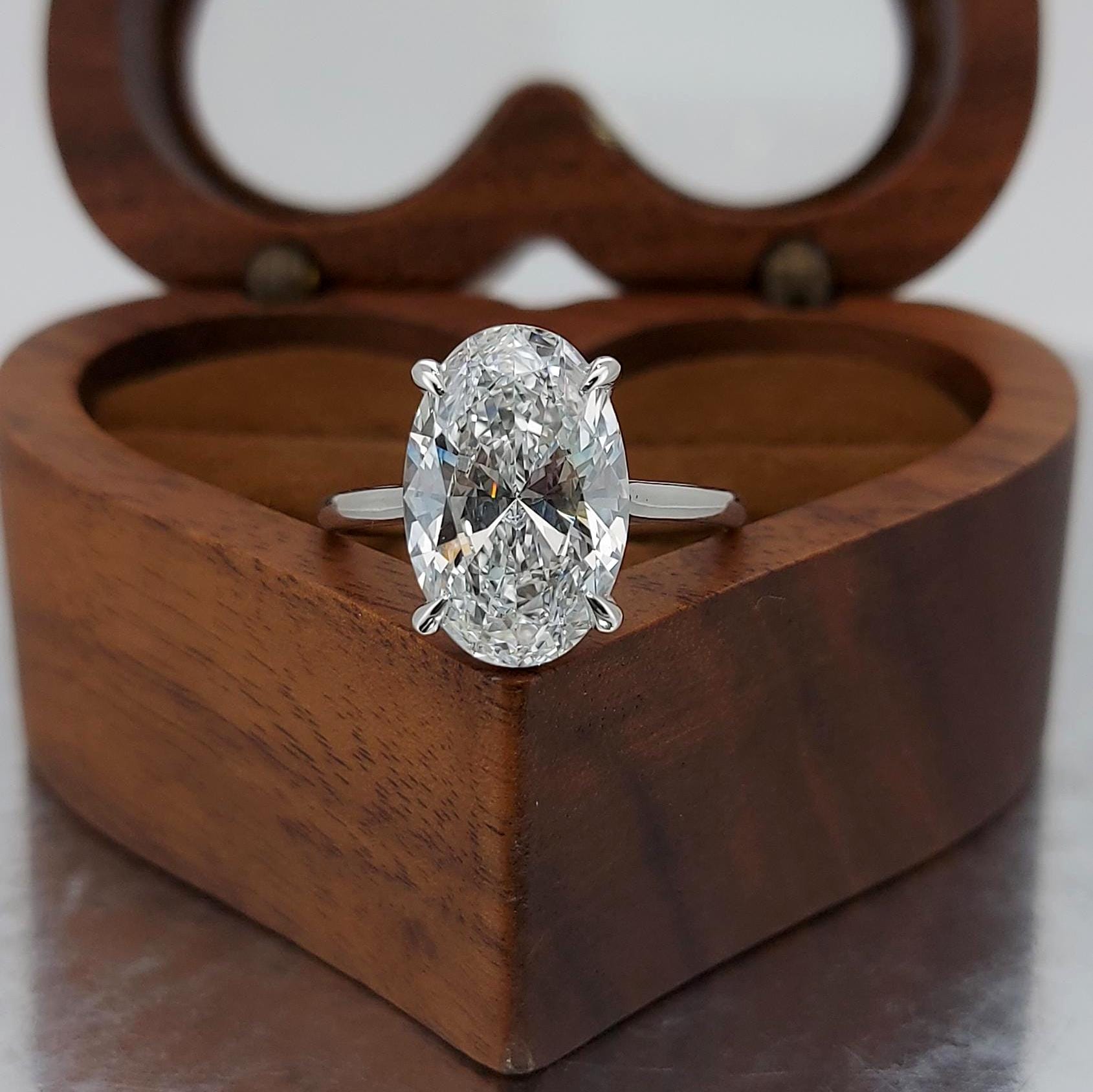 5 Ct IGI Certified Oval Lab Diamond Engagement Ring