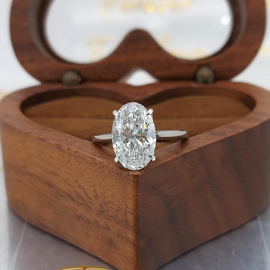 3.1 Ct IGI Certified Oval Lab Diamond Solitaire Engagement Ring