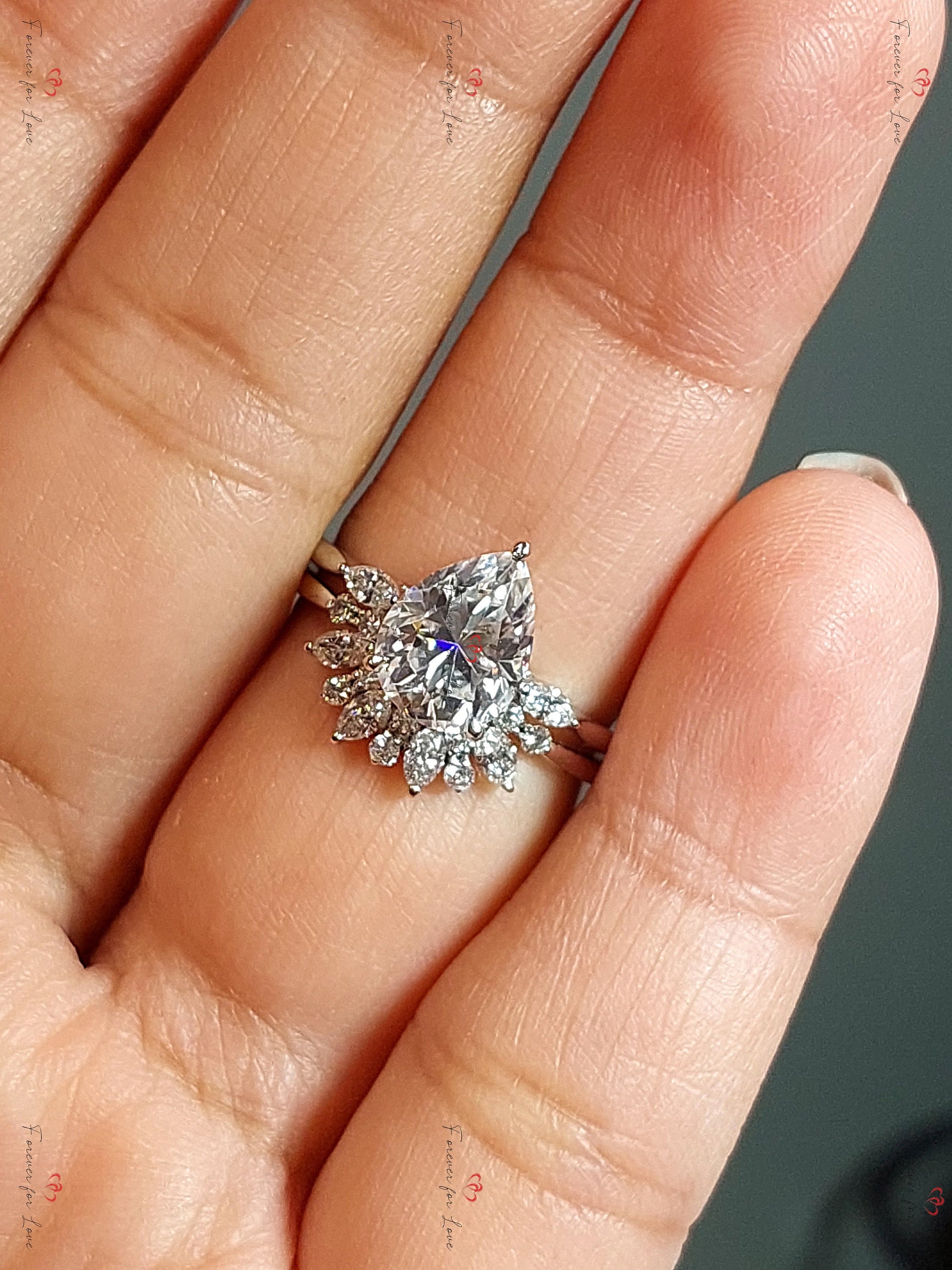 Pear Lab Diamond Engagement Ring
