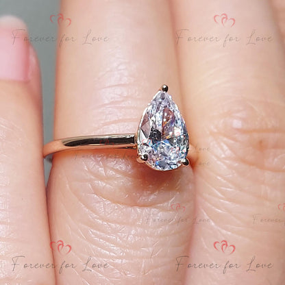Pear Lab Diamond Solitaire Engagement Ring