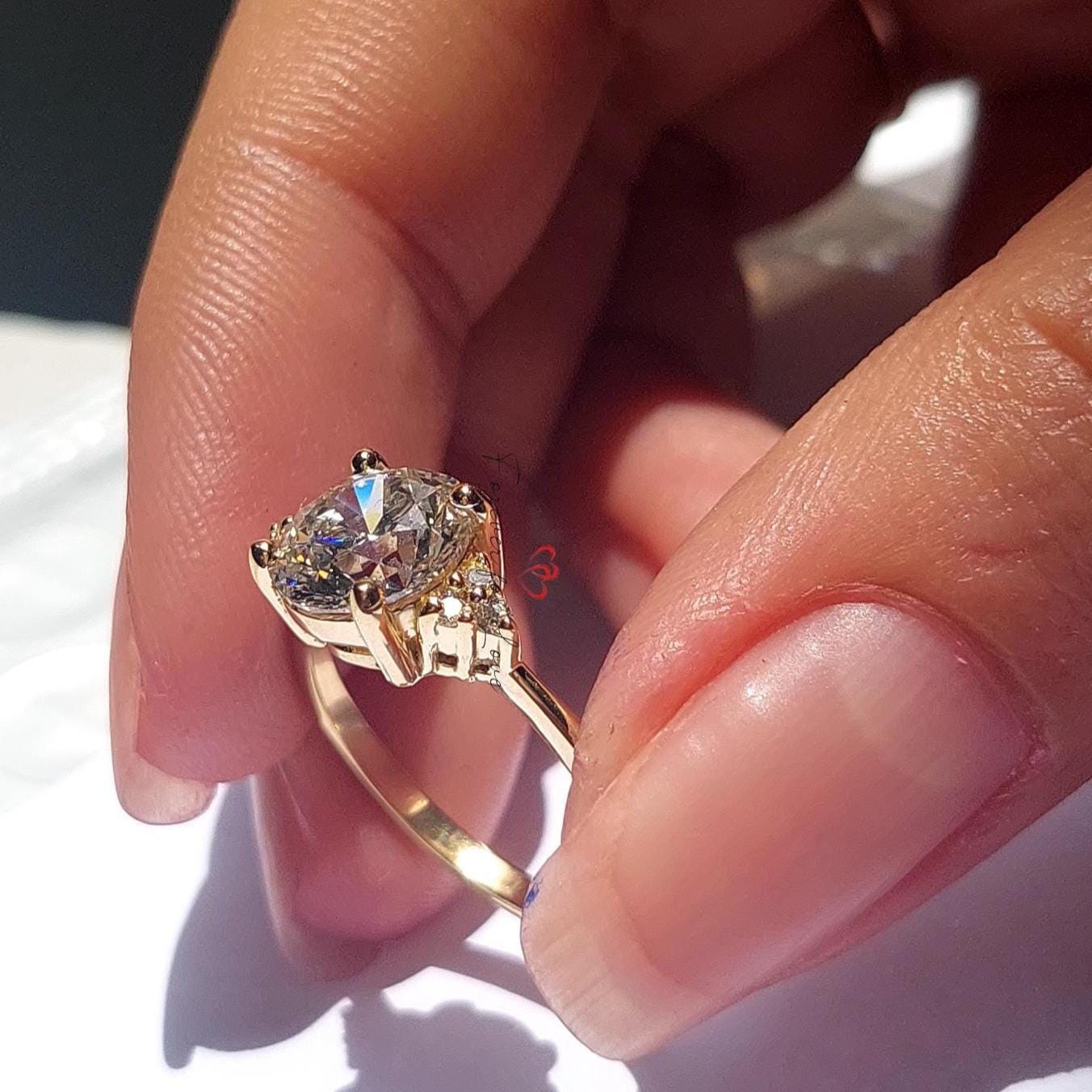 2.1 Ct IGI Certified Round Lab Diamond Three Stone Engagement Ring