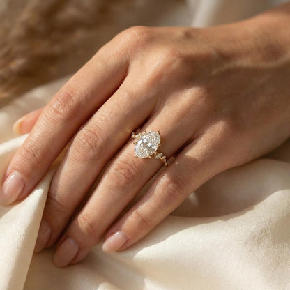 3.25 Ct IGI Certified Oval Lab Diamond Engagement Ring