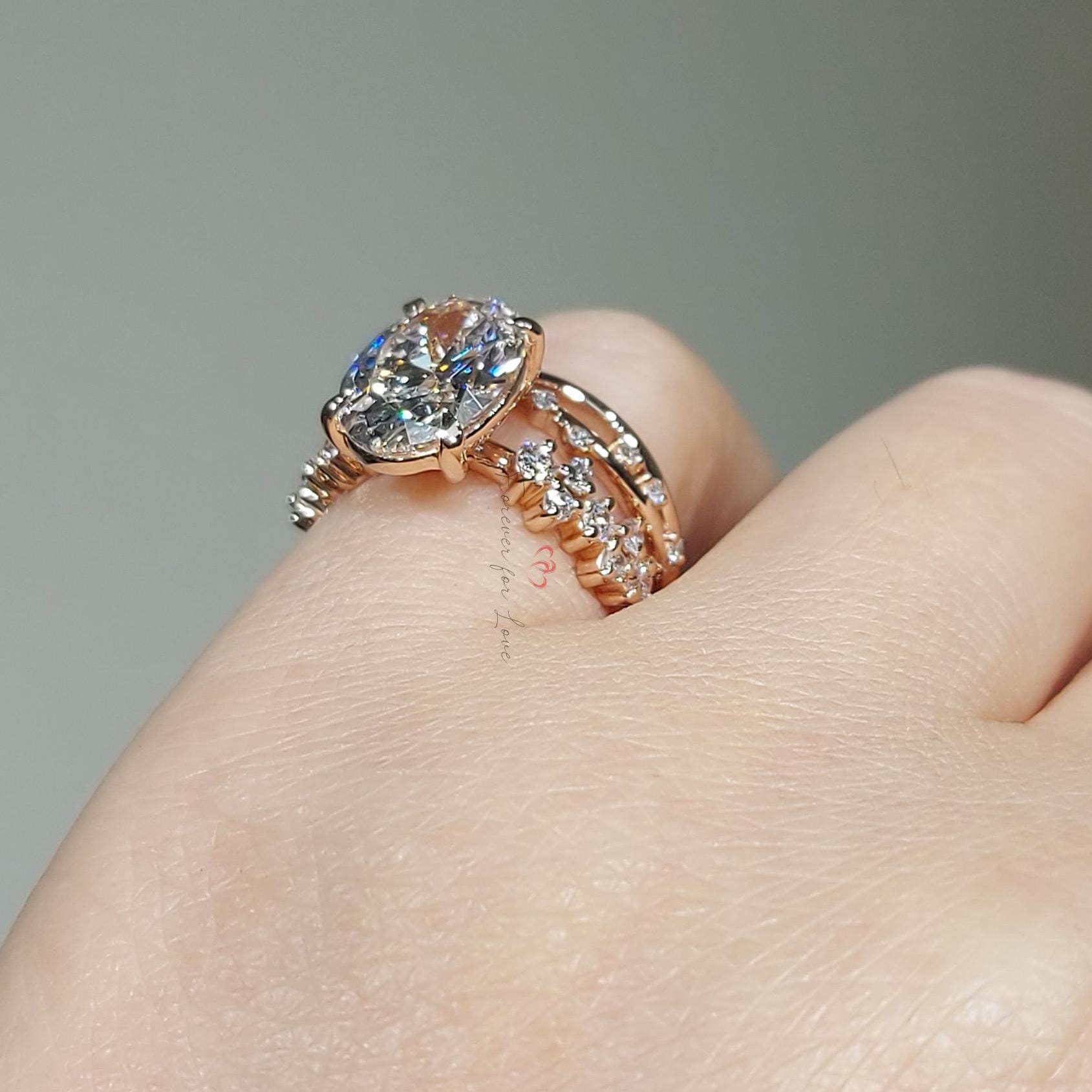 3 Ct Oval Lab Diamond Eternity Band