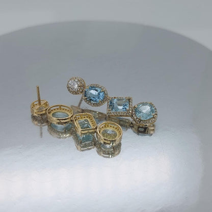 Aquamarin Ohrringe, Geburtsstein-Geschenk März, März Geburtsstein-Ohrringe, Brautjungfern Ohrringe, Geburtstagsgeschenk, Aquamarin Hängeohrringe.