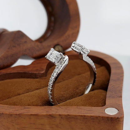 Emerald Lab Diamond Engagement Ring