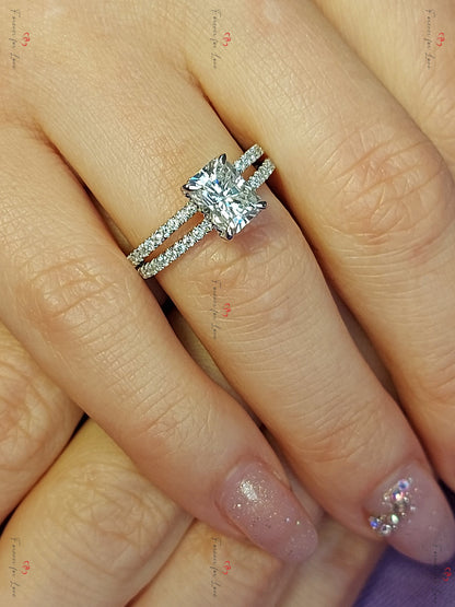 2 Ct Radiant Moissanite Engagement Ring