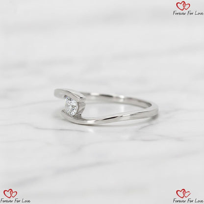 Round Lab Diamond Solitaire Engagement Ring