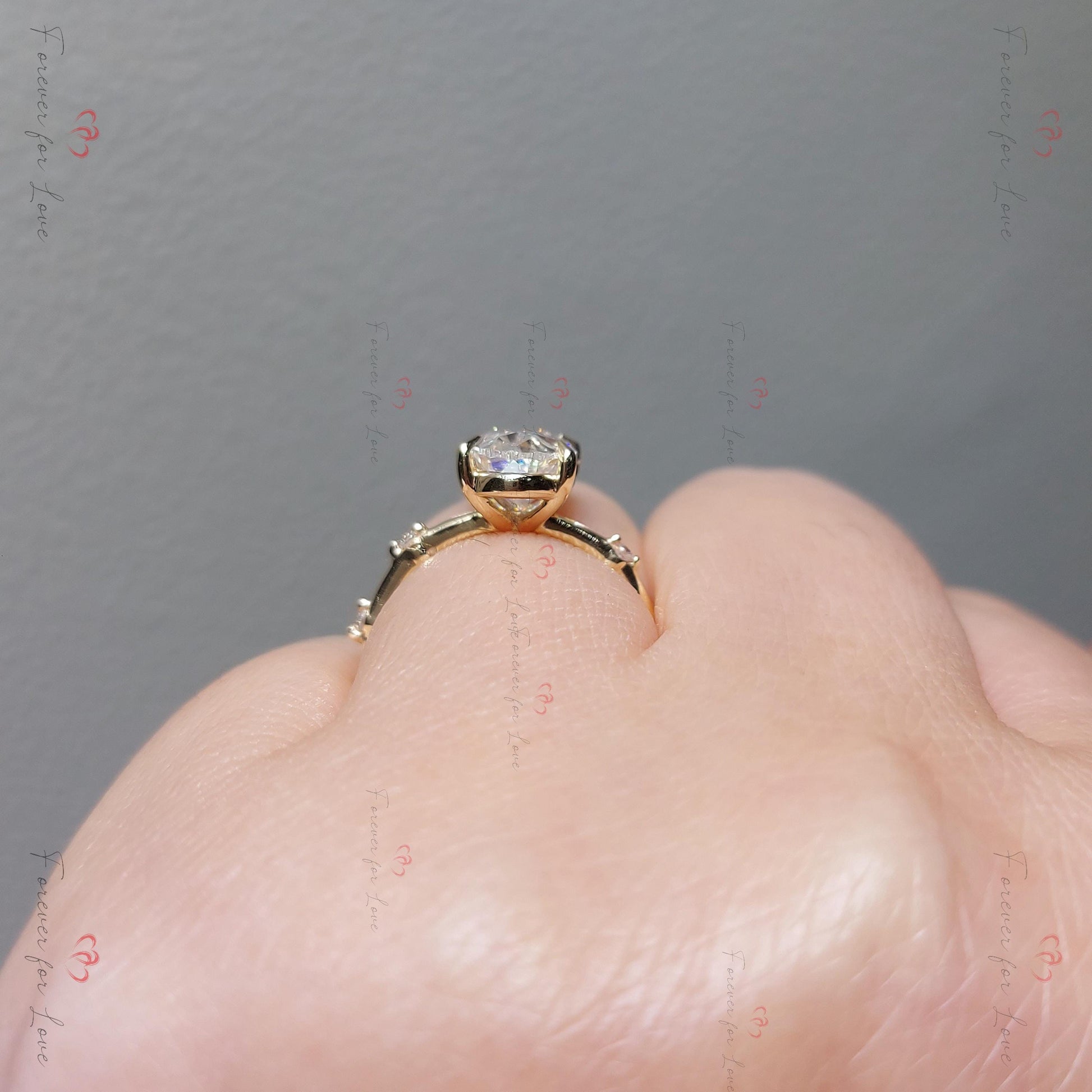 3 Ct Oval Diamond, Moissanite Engagement Ring