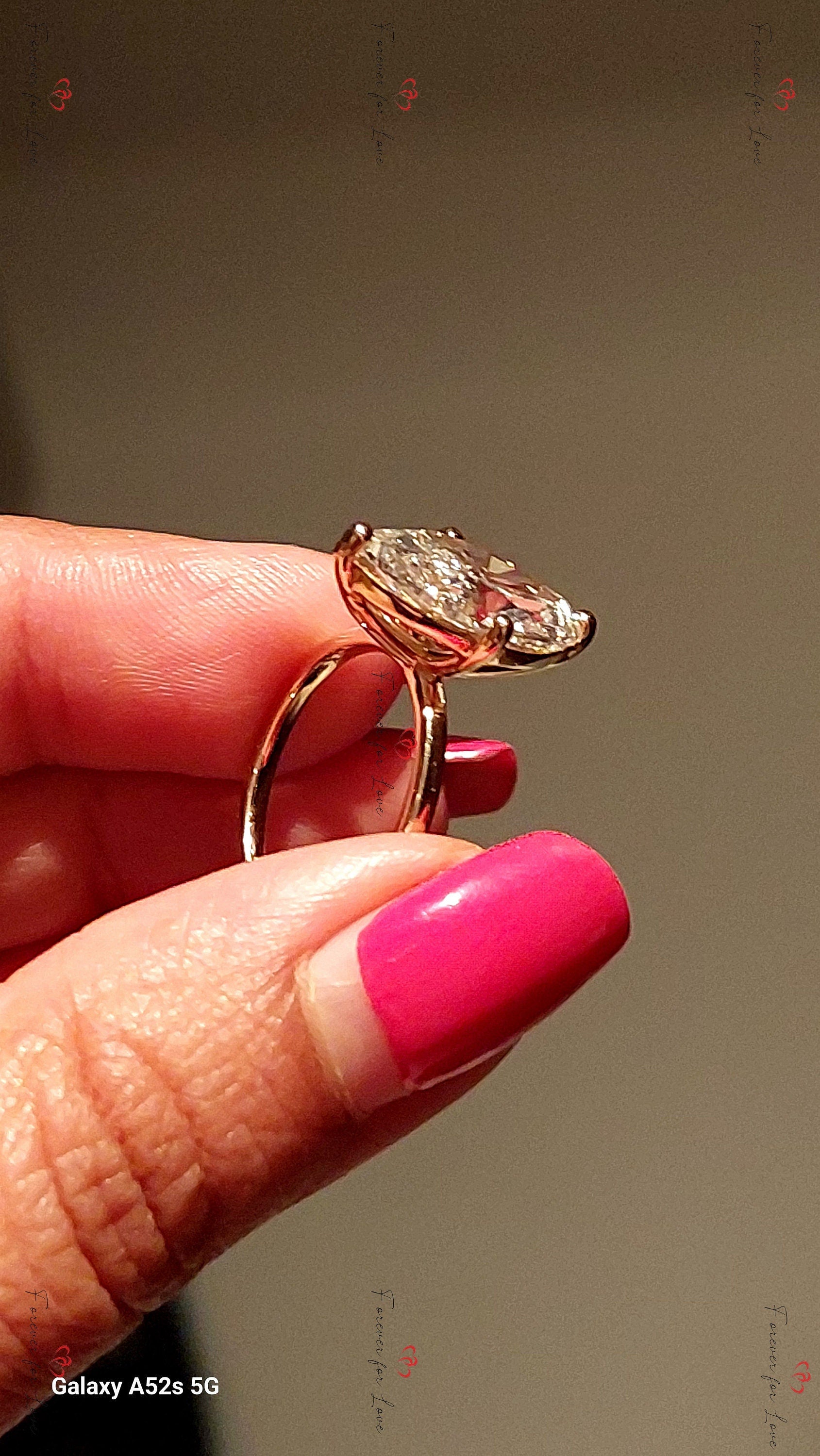 4.12 Ct IGI Certified Marquise Lab Diamond Engagement Ring