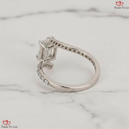1 Ct IGI Certified Emerald Lab Diamond Engagement Ring