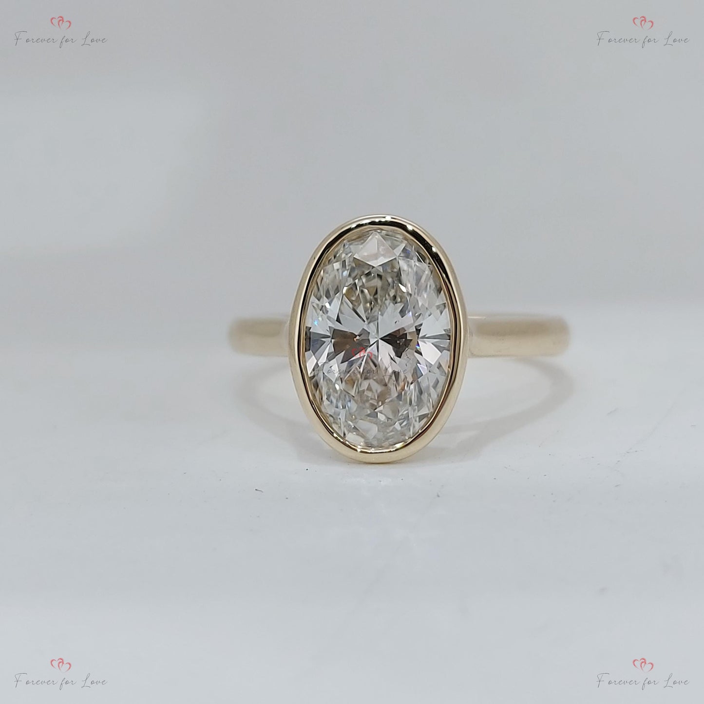 3 Ct Oval Lab Diamond Solitaire Engagement Ring Oval cut 1Ct Moissanite Brilliant Cut engagement ring in 935 Argentium Silver — custom handcrafted by Forever For Love