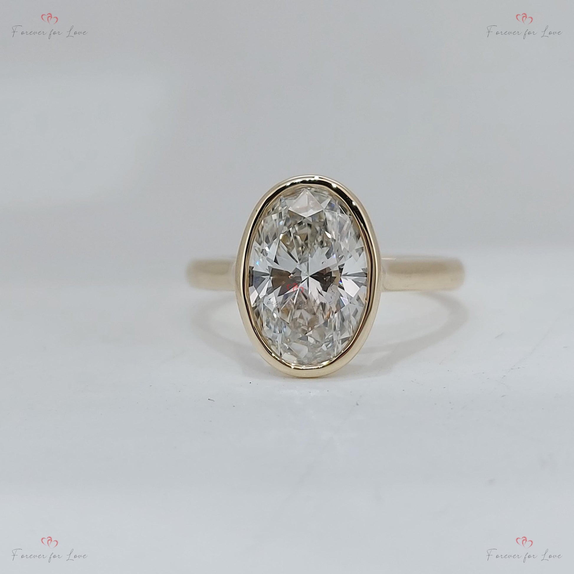3 Ct Oval Lab Diamond Solitaire Engagement Ring