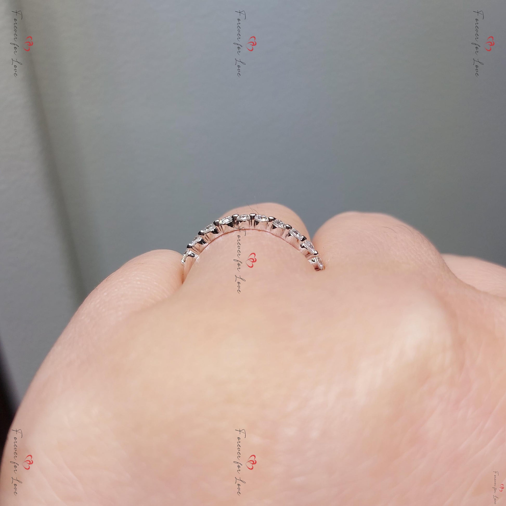 Round Lab Diamond Wedding Band
