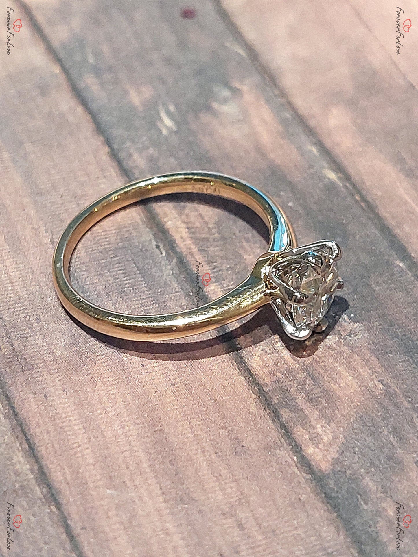 1 Ct IGI Certified Round Lab Diamond Engagement Ring Round cut 1Ct Moissanite Brilliant Cut engagement ring in 935 Argentium Silver — custom handcrafted by Forever For Love