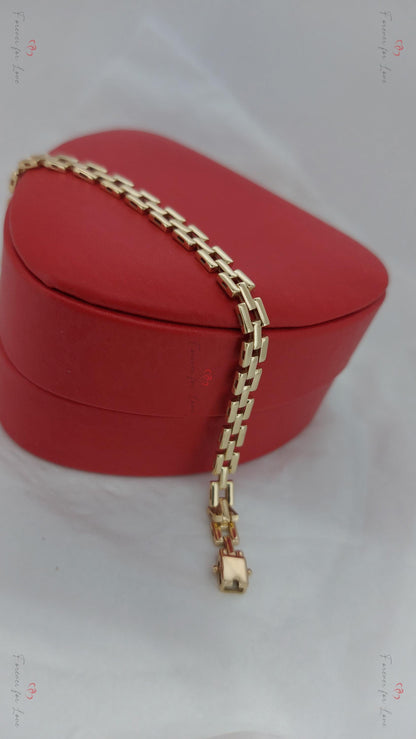 14k Gold 3mm italienisches Schlangenketten-Armband | Fischgrät-Armband, flaches Ketten-Armband, Stapelarmband, schicker Schmuck, Abschlussgeschenk für sie