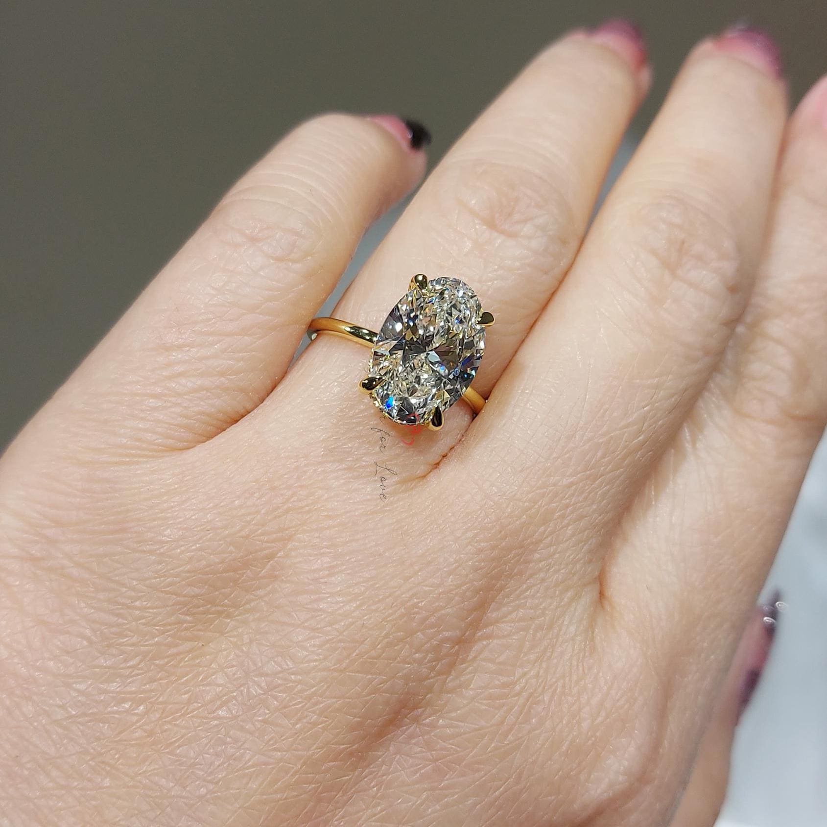 Oval Lab Diamond Engagement Ring
