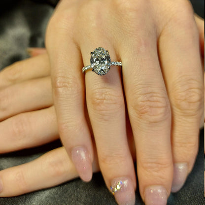 3 Ct IGI Certified Oval Lab Diamond Engagement Ring