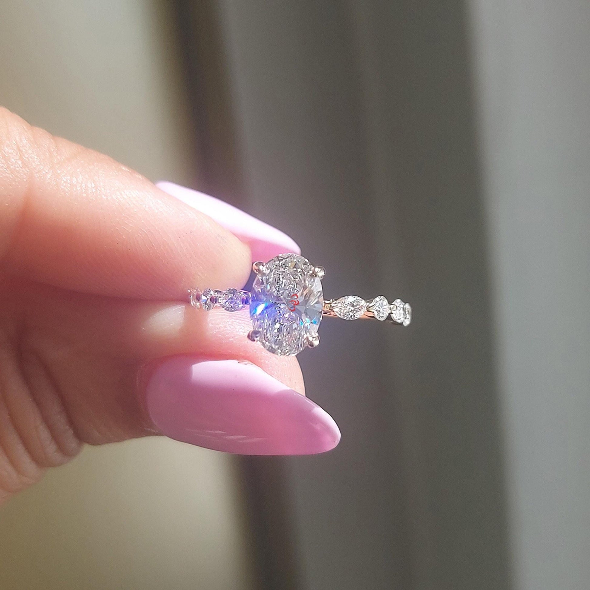 1.5 Ct IGI Certified Oval Diamond Engagement Ring