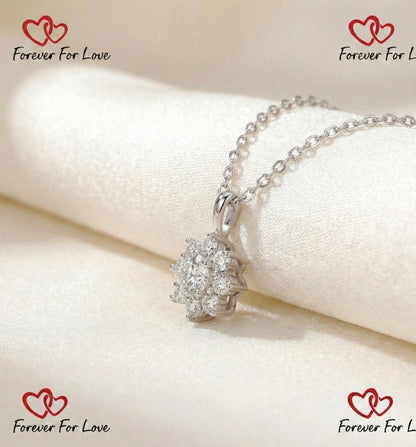 Round Diamond Halo Pendant Round Lab Diamond Anniversary Pendant Gift Cluster Lab Grown Diamond Pendant for Birthday Simple Pendant for Wife