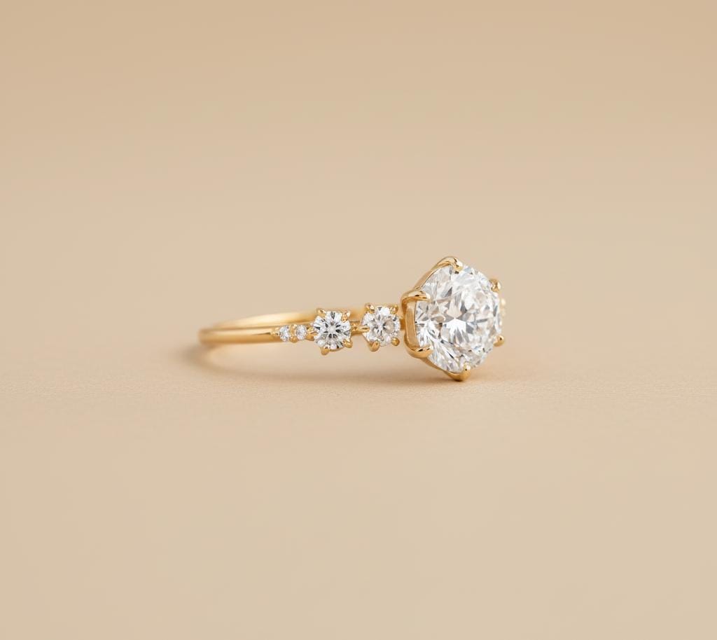 Round Lab Diamond Engagement Ring
