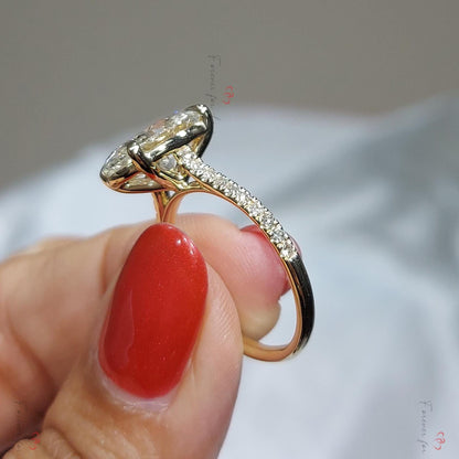 3.6 Ct Oval Lab Diamond Engagement Ring