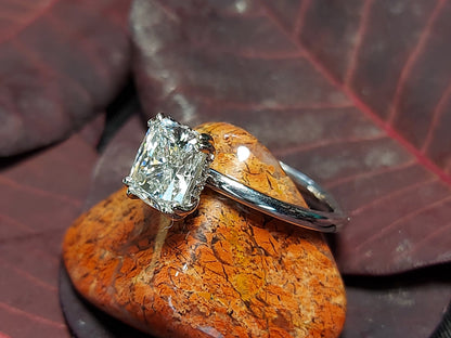 1.5 Ct IGI Certified Cushion Diamond Hidden Halo Engagement Ring