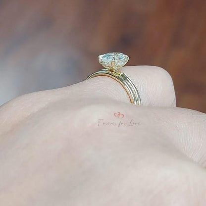 1 Ct Oval Diamond Wedding Band