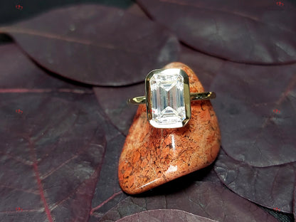 3 Ct IGI Certified Emerald Diamond, Emerald Engagement Ring