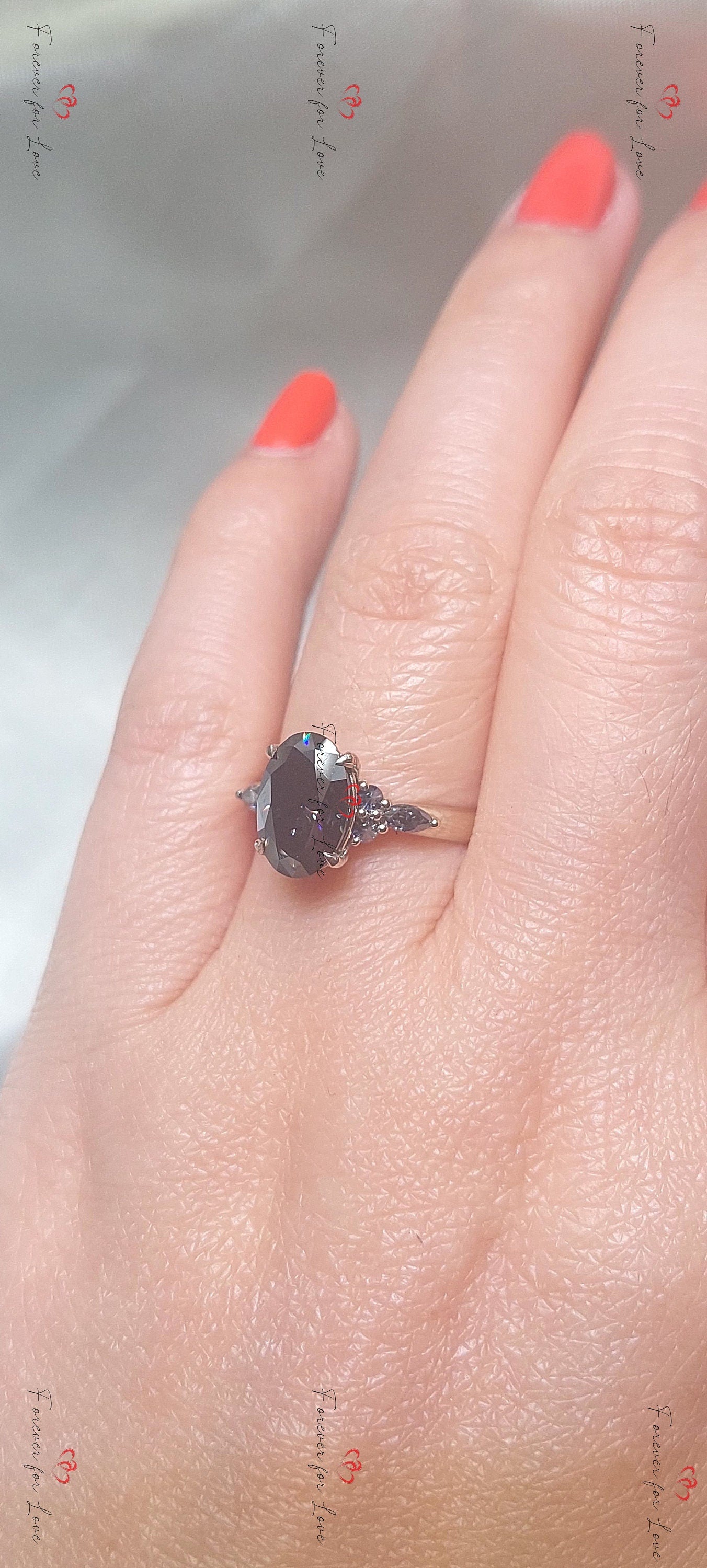 2 Ct Oval Moissanite Solitaire Engagement Ring