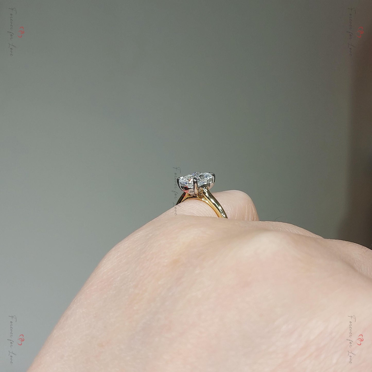 1.5 Ct Radiant Moissanite Solitaire with Pavé Engagement Ring Radiant cut 1Ct Moissanite Brilliant Cut engagement ring in 935 Argentium Silver — custom handcrafted by Forever For Love