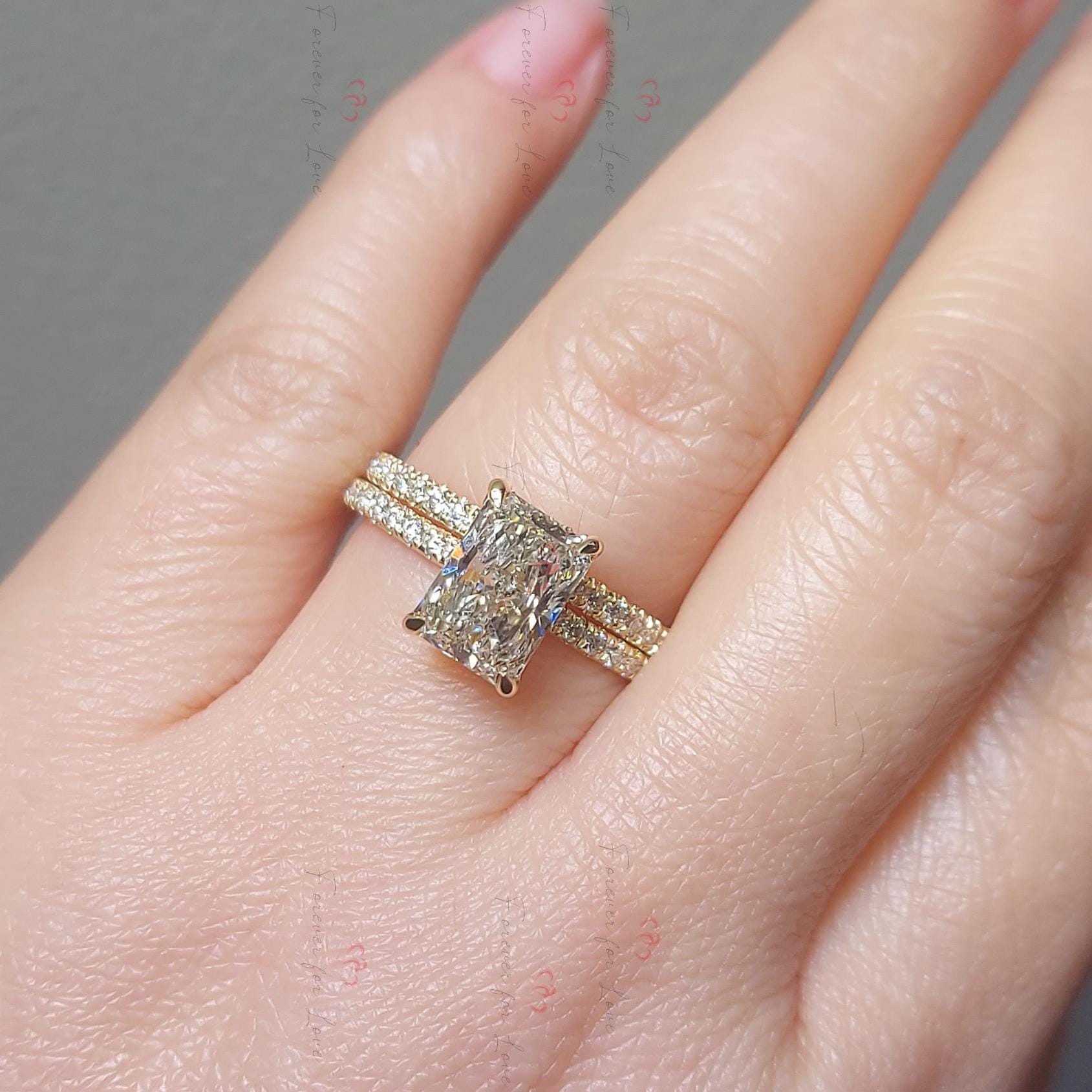 3 Ct Radiant Lab Diamond Eternity Band