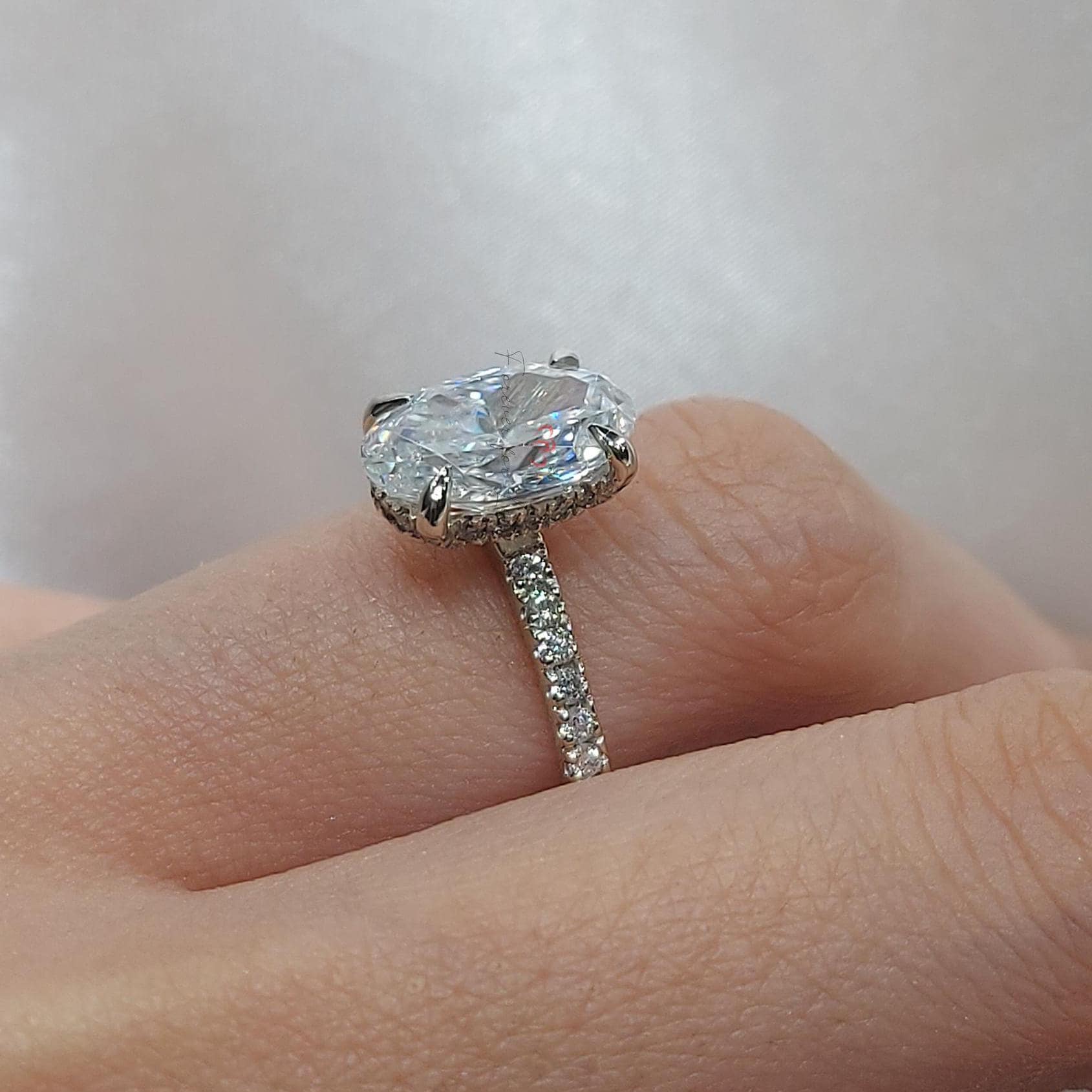 2 Ct Oval Diamond, Moissanite Engagement Ring