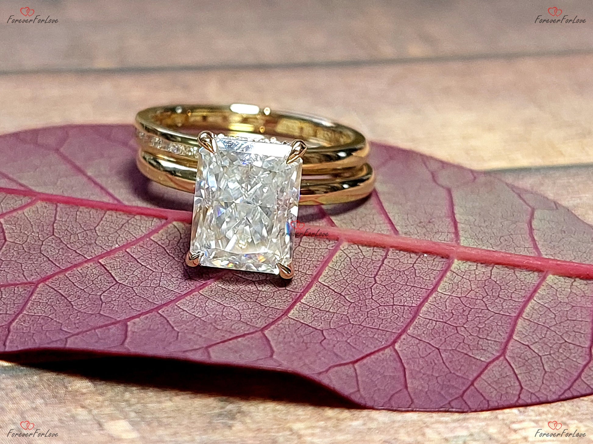 Radiant Moissanite Eternity Band