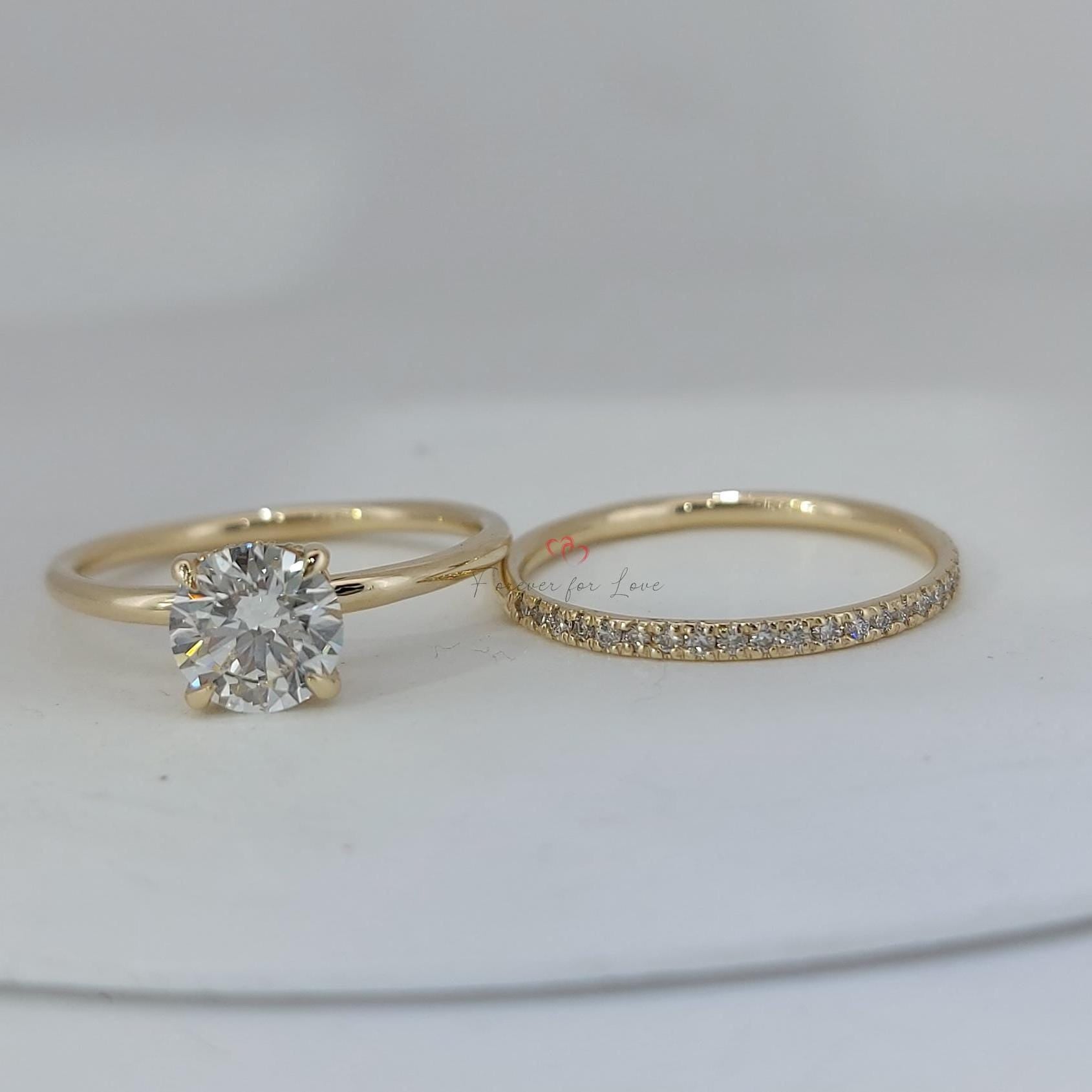 1 Ct Round Lab Diamond Engagement Ring