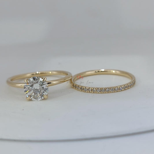 1 Ct Round Lab Diamond Engagement Ring
