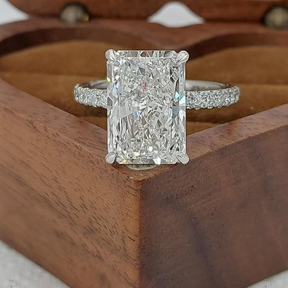 5 Ct IGI Certified Radiant Lab Diamond Engagement Ring