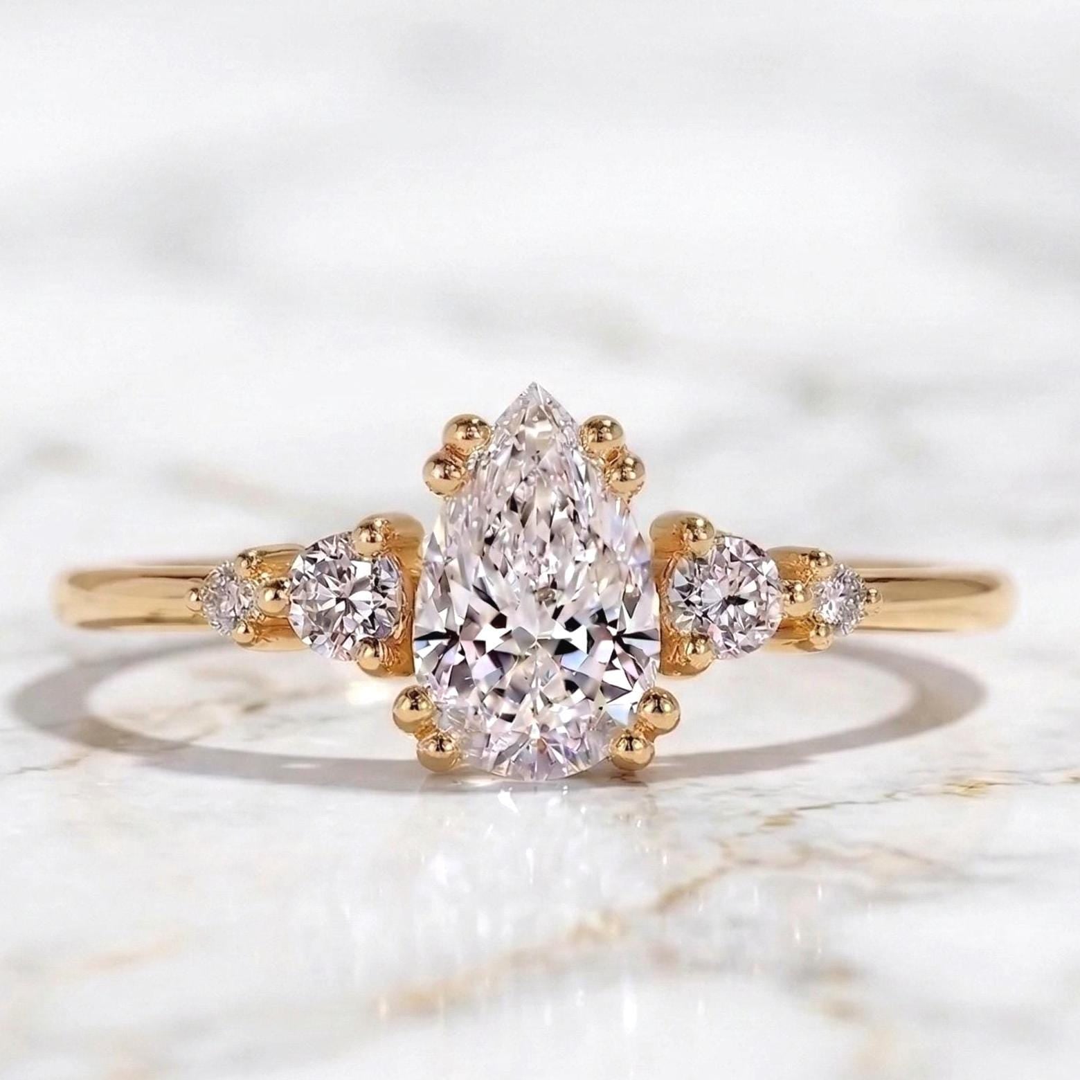 Pear Lab Diamond Engagement Ring