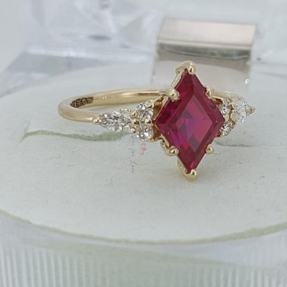 Marquise Red Diamond, Ruby Engagement Ring