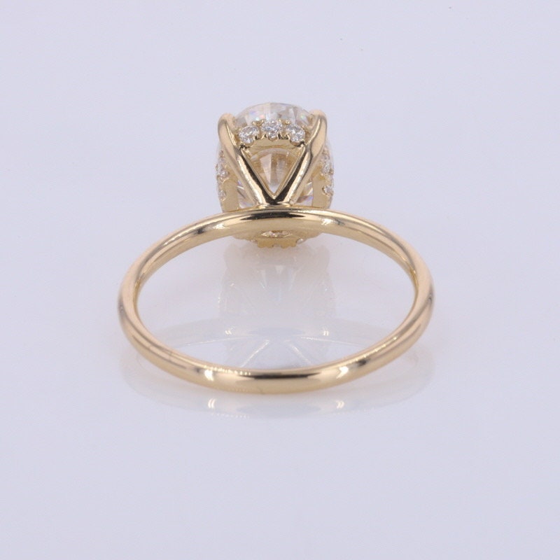 2 Ct Oval Moissanite Halo with Diamond Ring Oval cut 1Ct Moissanite Brilliant Cut engagement ring in 935 Argentium Silver — custom handcrafted by Forever For Love