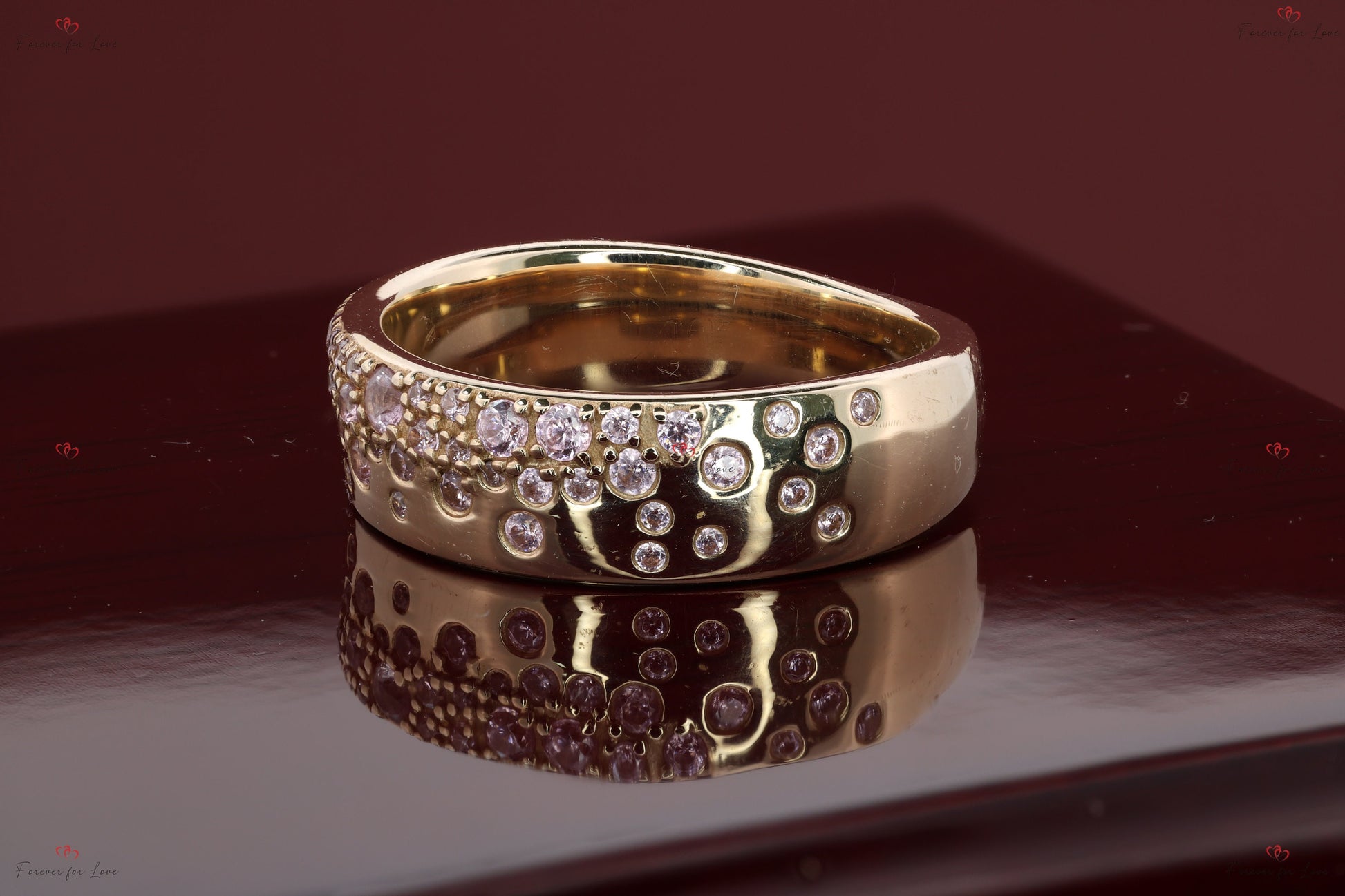 Round Pink Diamond Wedding Ring