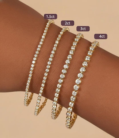 Lab grown Diamond Tennis Bracelet, Classic Diamond Bracelet, Bezel Set Diamond Tennis Bracelet, Solid Gold Lab Diamond Bracelet