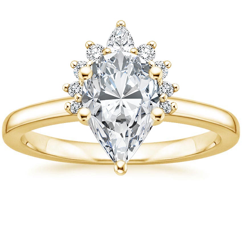 1 Ct Pear Diamond, Moissanite Solitaire Engagement Ring