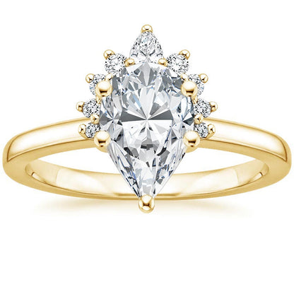 1 Ct Pear Diamond, Moissanite Solitaire Engagement Ring